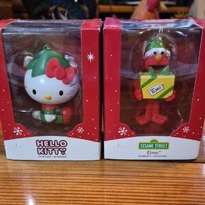 Heirloom American Greetings Hello Kitty and Elmo Ornaments